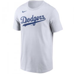 T-shirt MLB Los Angeles Dodgers Nike Wordmark Blanco para hombre