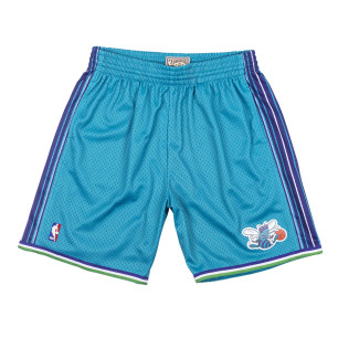 SMSHGS18491-CHOTEAL99_Short NBA Charlotte Hornets 1999-00 Mitchell & Ness Swingman Bleu pour Homme