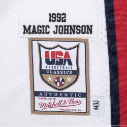 Maillot NBA Magic Johnson Team USA 1992 Mitchell & ness Authentique Blanc