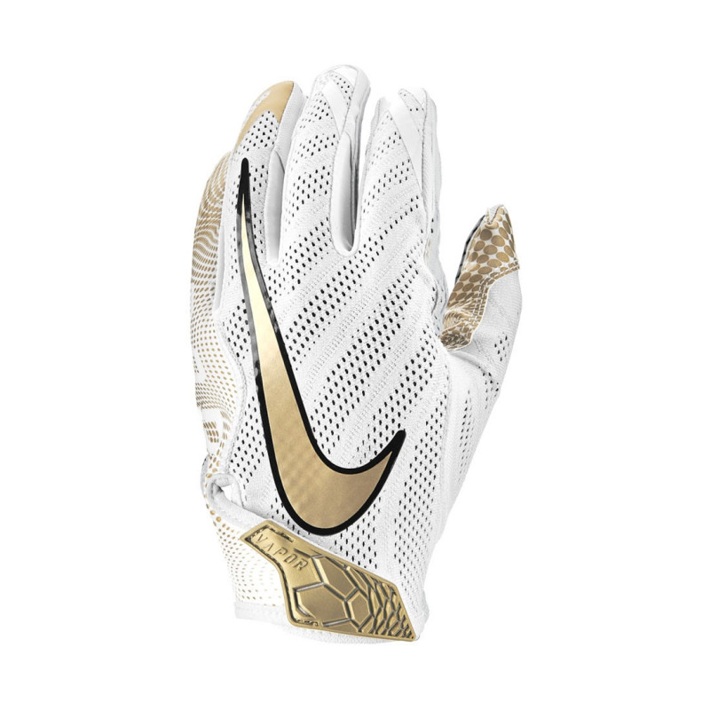 Guante de futbol americano Nike vapor Knit 3.0 para receiver Blanco Gold