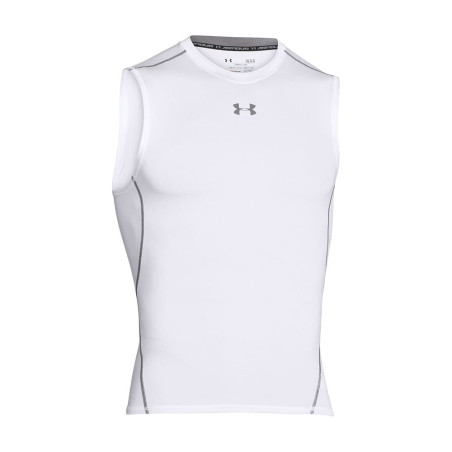 Maillot de compression sans manche Under Armour HeatGear Blanc pour homme
