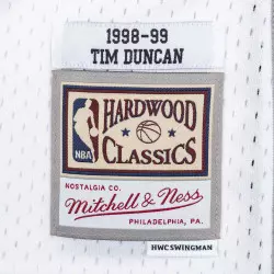 Camiseta NBA Tim Duncan de NBA San Antonio Spurs 1998-99 Mitchell & ness Hardwood classic Blanco