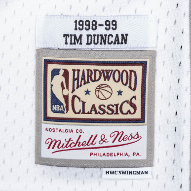 Maillot NBA Tim Duncan San Antonio Spurs 1998-99 Mitchell & ness Hardwood Classics Blanc