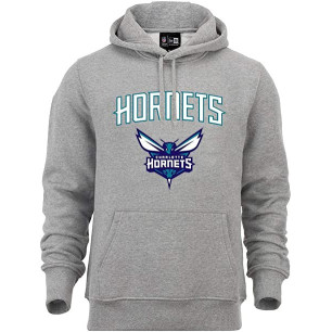 Men's New Era team logo PO Hoody NBA Charlotte Hornets grey