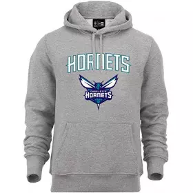 Sweat à Capuche NBA Charlotte Hornets New Era Team logo Gris pour Homme