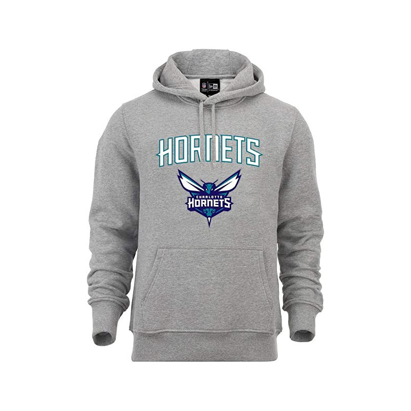 Men's New Era team logo PO Hoody NBA Charlotte Hornets grey