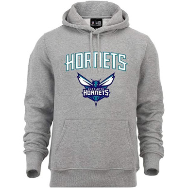 Men's New Era team logo PO Hoody NBA Charlotte Hornets grey