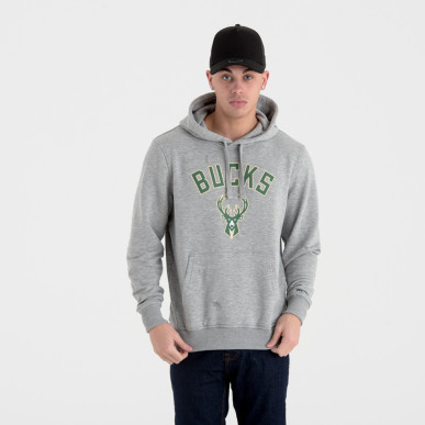 Sudadera NBA Milwaukee Bucks New Era team logo gris