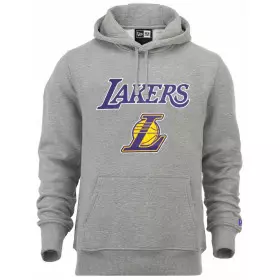 Sweat à Capuche NBA Los Angeles Lakers New Era Team logo Gris pour Homme