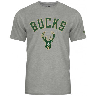 Men's New Era Team logo t-shirt NBA Milwaukee Bucks Grey