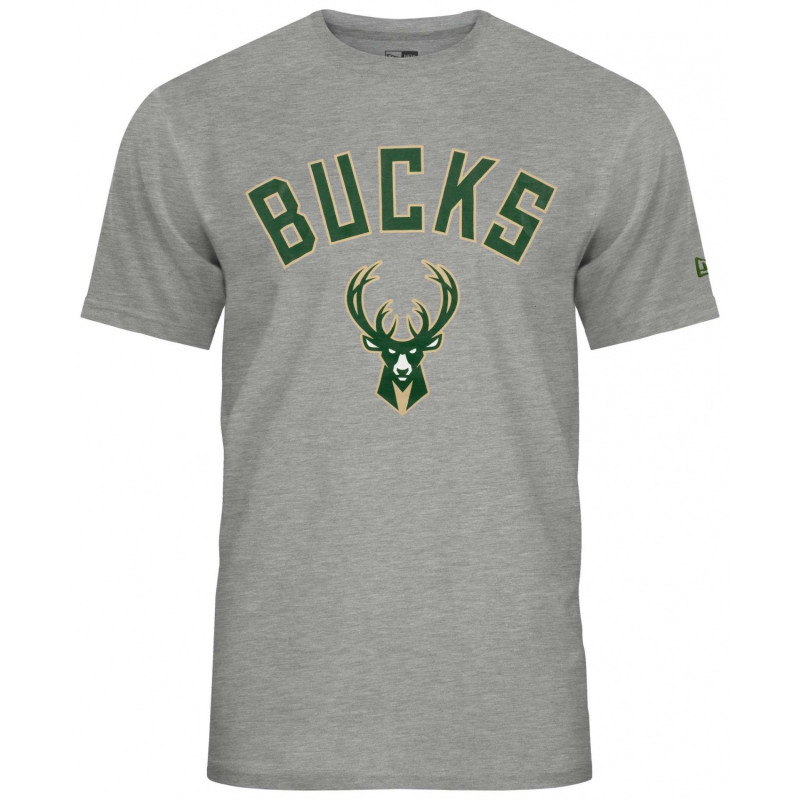Men's New Era Team logo t-shirt NBA Milwaukee Bucks Grey