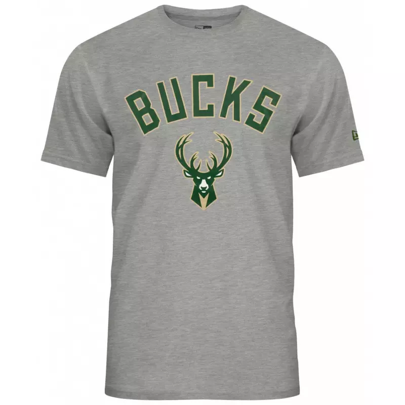 T-shirt NBA Milwaukee Bucks New Era Team logo Gris