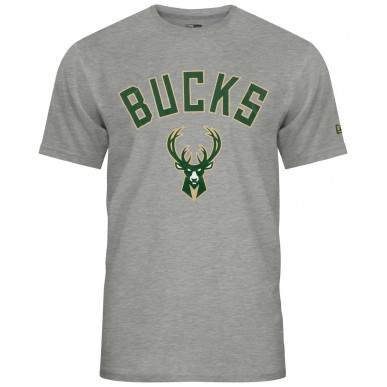 Men's New Era Team logo t-shirt NBA Milwaukee Bucks Grey