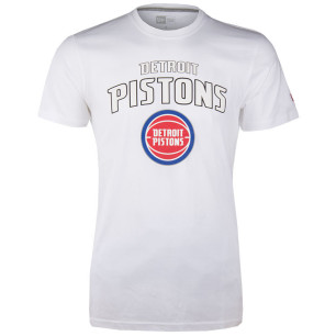 Men's New Era Team logo NBA Detroit Pistons tee White