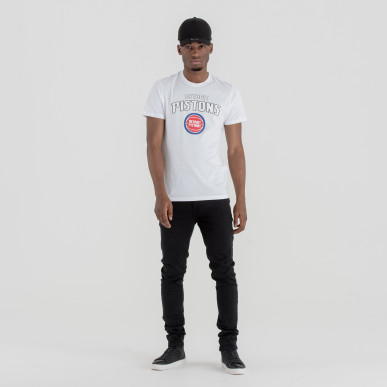 T-Shirt NBA Detroit Pistons New Era Team logo Blanc pour Homme