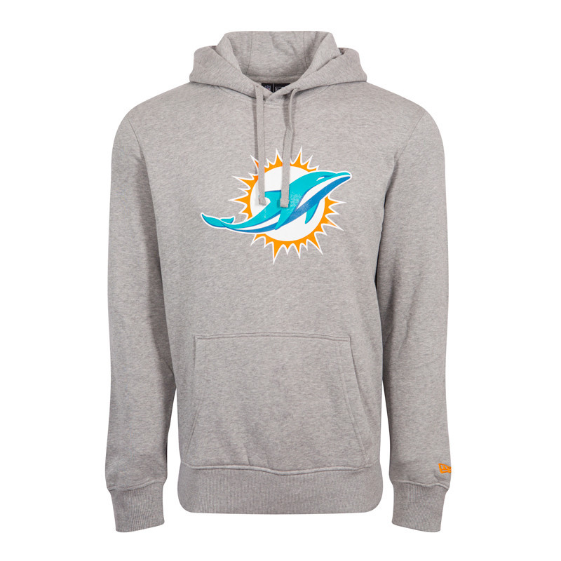 Men's New Era Team logo Hoody NFL Miami Dolphins Grey