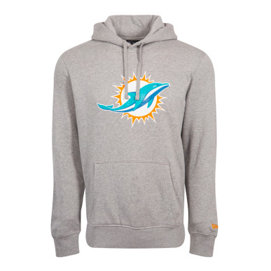 Sweat à capuche NFL Miami Dolphins New Era Team logo Gris