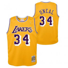 Camiseta NBA Shaquille O'neal Los Angeles Lakers 1996 Mitchell & ness Hardwood Classic amarillo para nino