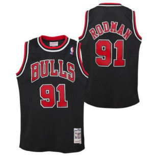 Maillot NBA Dennis Rodman Chicago Bulls 1997-98 Mitchell & Ness Hardwood Classic Noir Pour enfant
