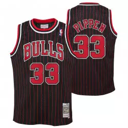 Camiseta NBA Scottie Pippen Chicago Bulls 1995 Mitchell & Ness Hardwood Classic negro a rayas para niños