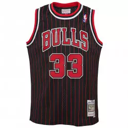 Camiseta NBA Scottie Pippen Chicago Bulls 1995 Mitchell & Ness Hardwood Classic negro a rayas para niños