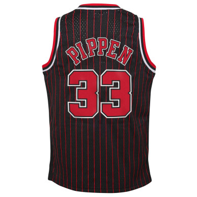Maillot NBA Scottie Pippen Chicago Bulls 1995 Mitchell & Ness Hardwood Classic rayé Noir Pour enfant