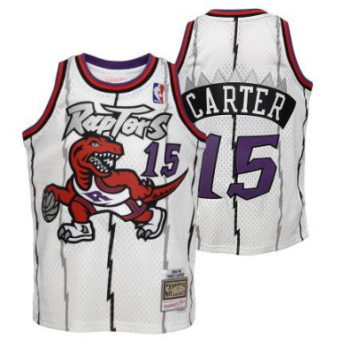 Camiseta NBA Vince Carter Toronto Raptors 1998 Mitchell & Ness Hardwood Classic Blanco para niños