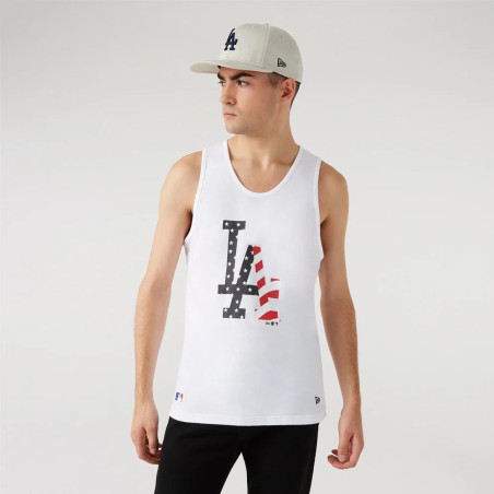 Men's New Era Infill Team logo Tank MLB Los Angeles Dodgers White