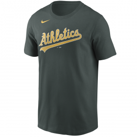 T-shirt MLB Oakland Athletics Nike Wordmark verde para hombre