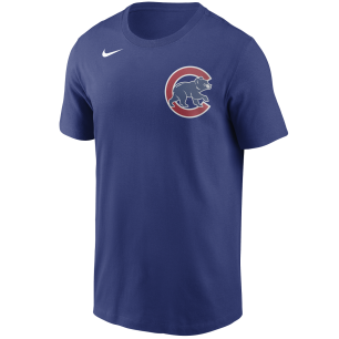 T-Shirt MLB Chicago Cubs Nike Wordmark bleu pour Homme