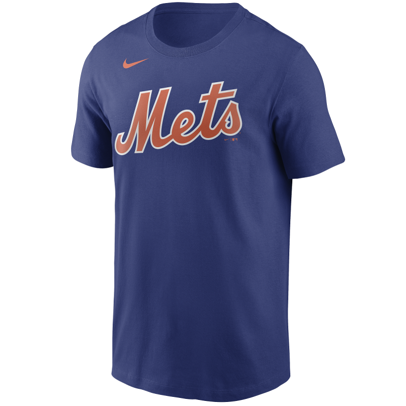 T-Shirt MLB New York Mets Nike Wordmark bleu pour Homme