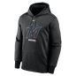 Men's Nike Logo Therma Performance Pullover Hoodie MLB Miami Marlins Black