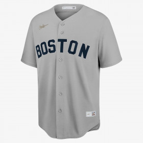 Maillot de Baseball MLB Boston Red Sox Nike Official Cooperstown Edition Gris