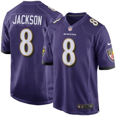 Camiseta NFL Lamar Jackson Baltimore Ravens Nike Game Team colour Purpura