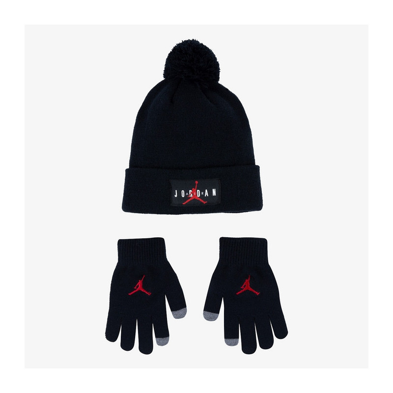Boy's Jordan Pom Beanie set Black