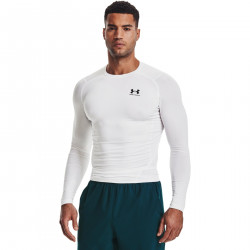 T-Shirt de Sport Compression Homme Maillot Manches Longues Vetement de  Fitness Running - Blanc KJEHOME