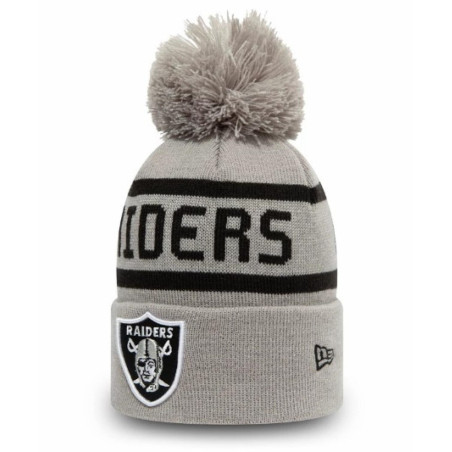 Kid's New Era Jake Cuff Knit NFL Oakland Raiders Grey