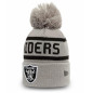Bonnet NFL Oakland Raiders New Era Jake Cuff Gris pour enfant
