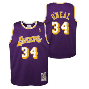 Kid's Mitchell & Ness NBA Hardwood Classic NBA Jersey Shaquille O'neal Los Angeles Lakers 1996-97 Purple