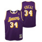 Kid's Mitchell & Ness NBA Hardwood Classic NBA Jersey Shaquille O'neal Los Angeles Lakers 1996-97 Purple Kid's Mitchell & Ness NBA Hardwood Classic NBA Jersey Shaquille O'neal Los Angeles Lakers 1996-97 Purple