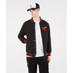 Men's New Era Team Wordmark Bomber NBA Chicago Bulls black and red