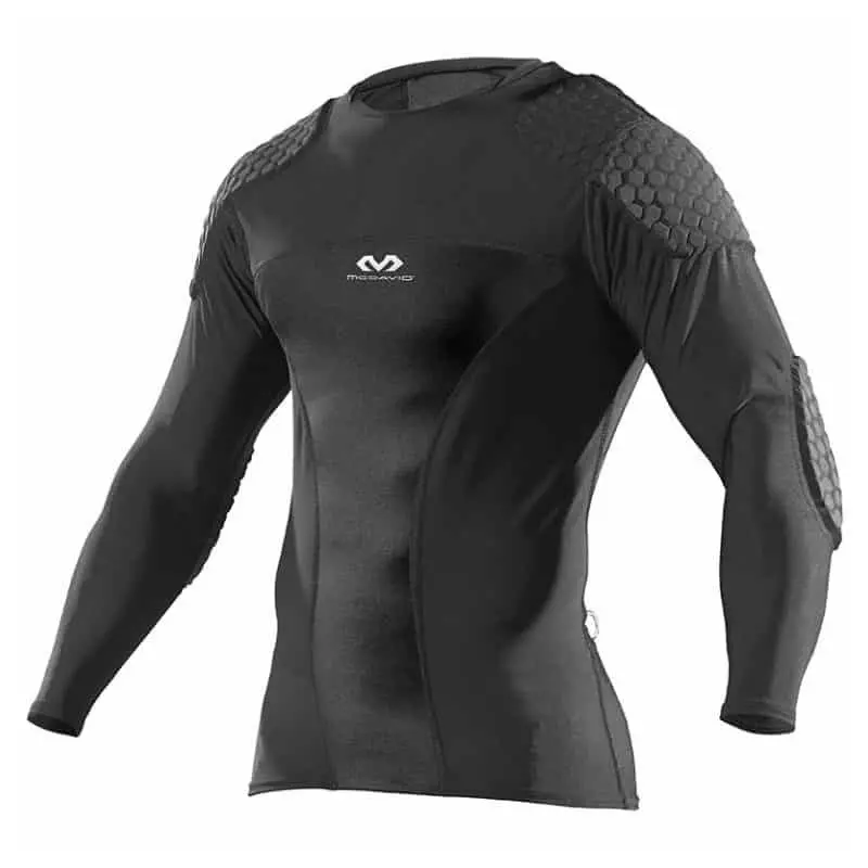 Camiseta de protección para hombros y codos McDavid Hexpad Negra