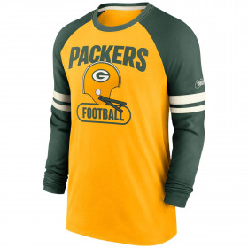 T-shirt Manches longues NFL Greenbay Packers Nike LS Raglan Jaune pour homme
