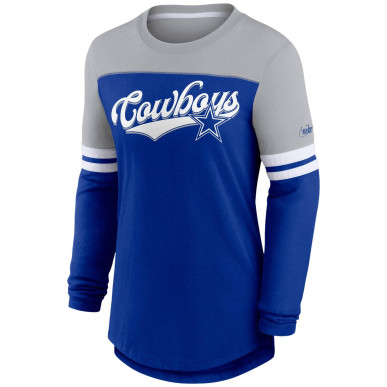 T-shirt mangas largas NFL Dallas Cowboys Nike LS Raglan Fashion Azul para Mujer