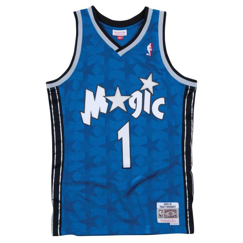 Tracy Orlando #1 Magic McGrady 2001-02 Hardwood Classics Jersey Transpirable sin mangas CJQH Camiseta de baloncesto para hombre uniforme azul