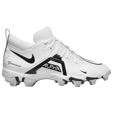 Crampons de Football Americain moulés Nike Alpha Menace Shark 3 Mid Blanc