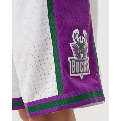 Short NBA Milwaukee Bucks 1996-97 Mitchell & Ness Swingman Blanc pour Homme