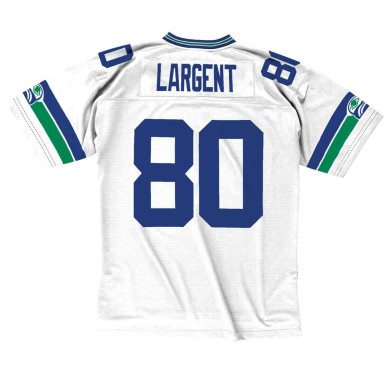 Maillot NFL Steve Largent Seattle Seahawks 1985 Mitchell & Ness Legacy Retro Blanc pour Homme