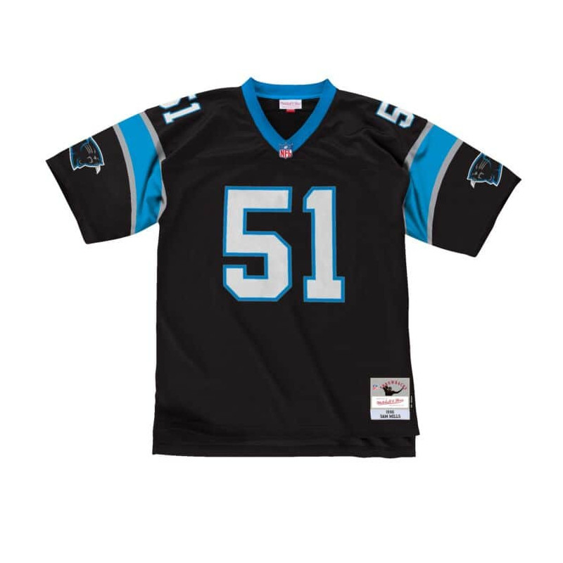 Men's Mitchell & Ness Legacy Jersey NFL Sam Mills Carolina Panthers 1996 Black
