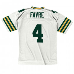 Maillot NFL Brett Favre Greenbay Packers 1996 Mitchell & Ness Legacy Retro Blanc pour Homme